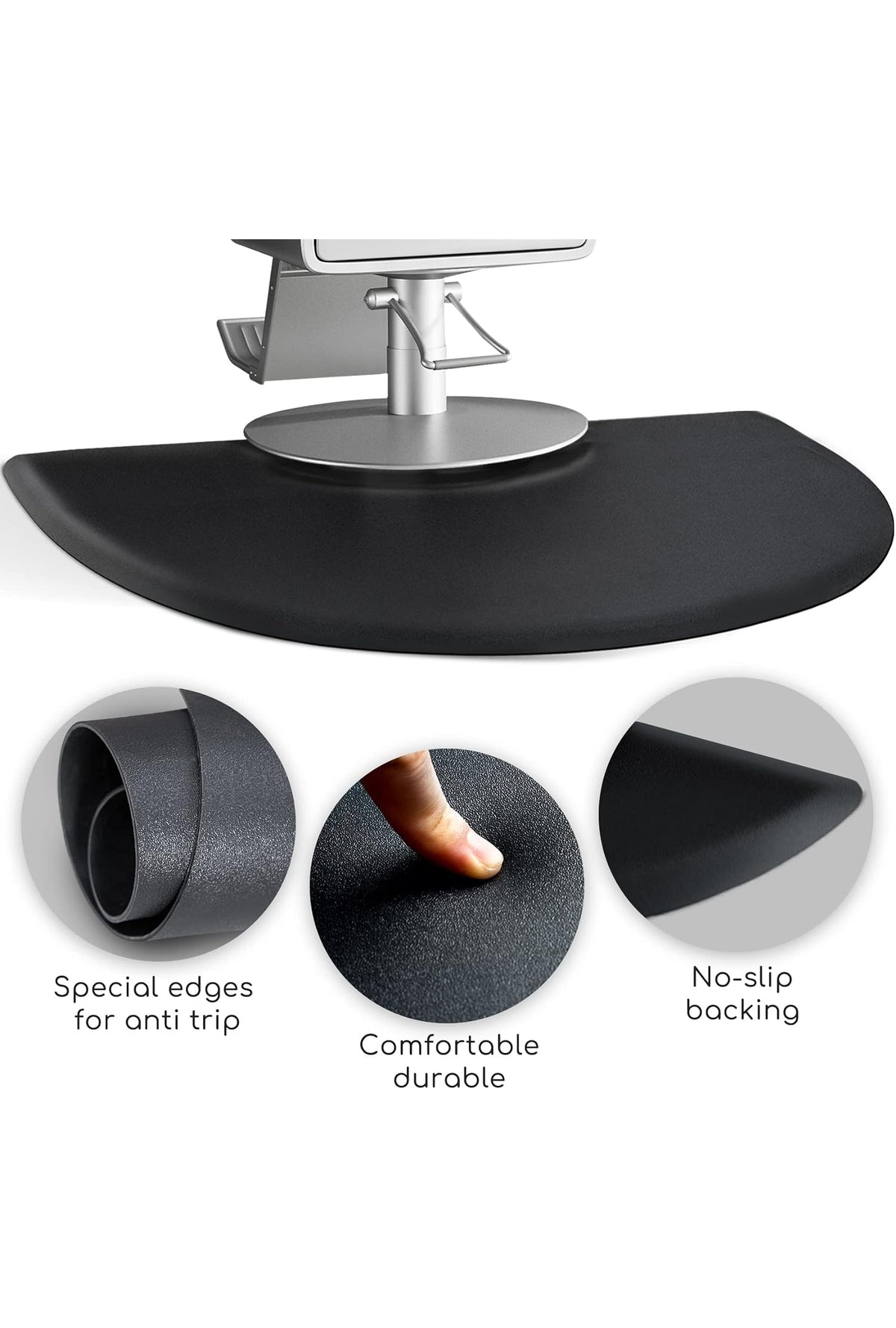 Semi-circle 3' x 4.5' Anti Fatigue Floor Mat With Golden Pattern - BC111-1