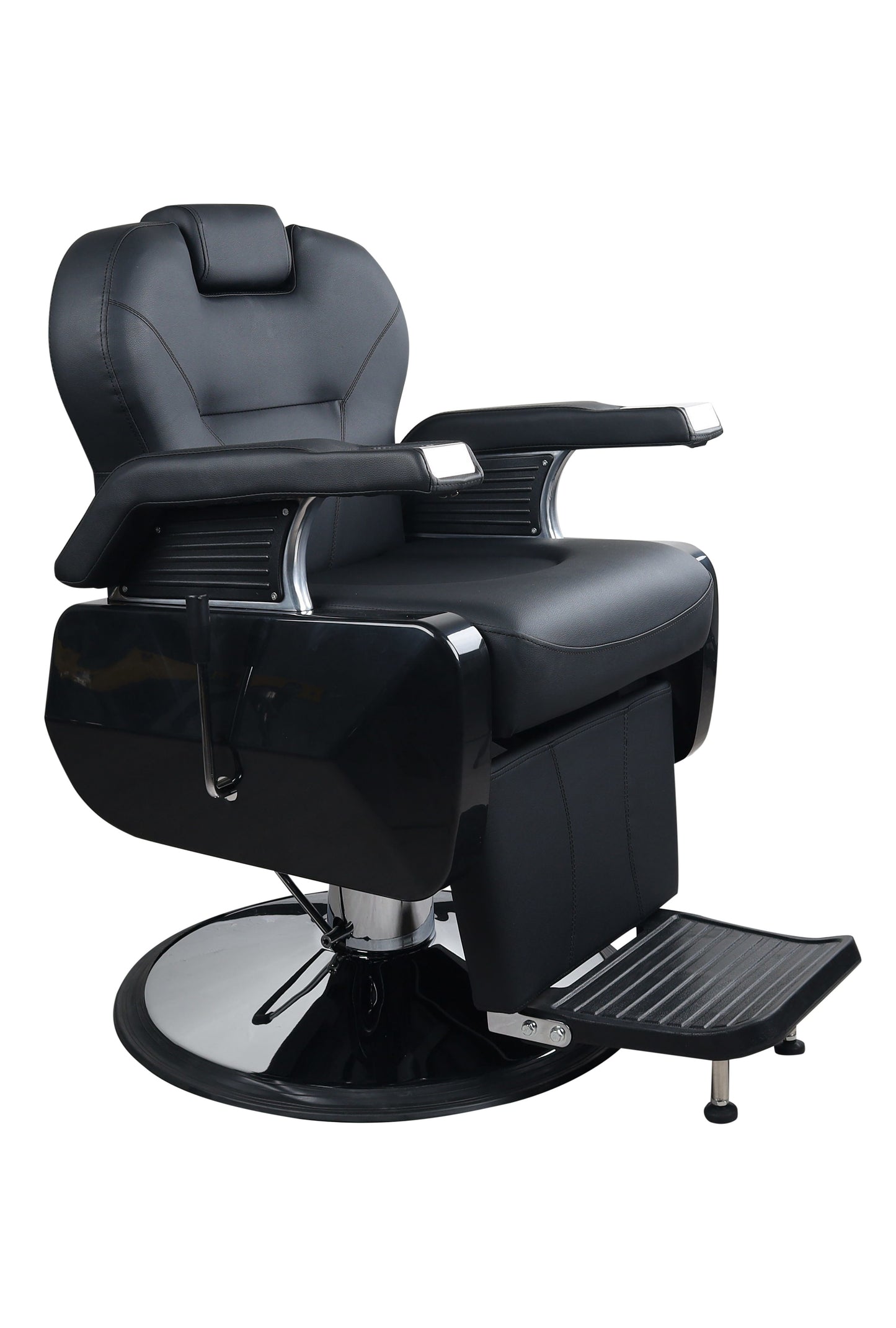 Premium Extra Wide Hydraulic Black Barber Chair - BC601