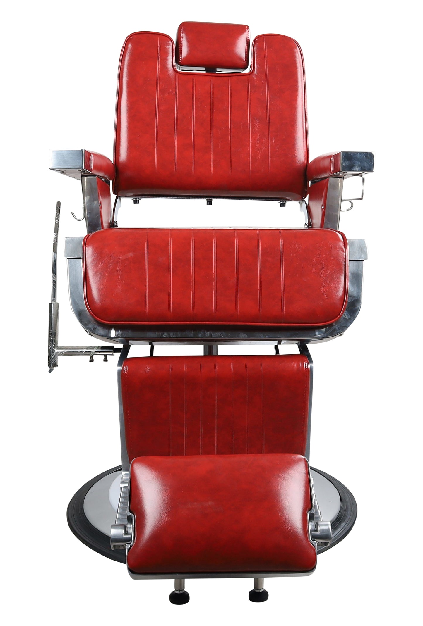 Antique High Class Heavy Duty Swivel Alexander Red Barber Chair - BC672