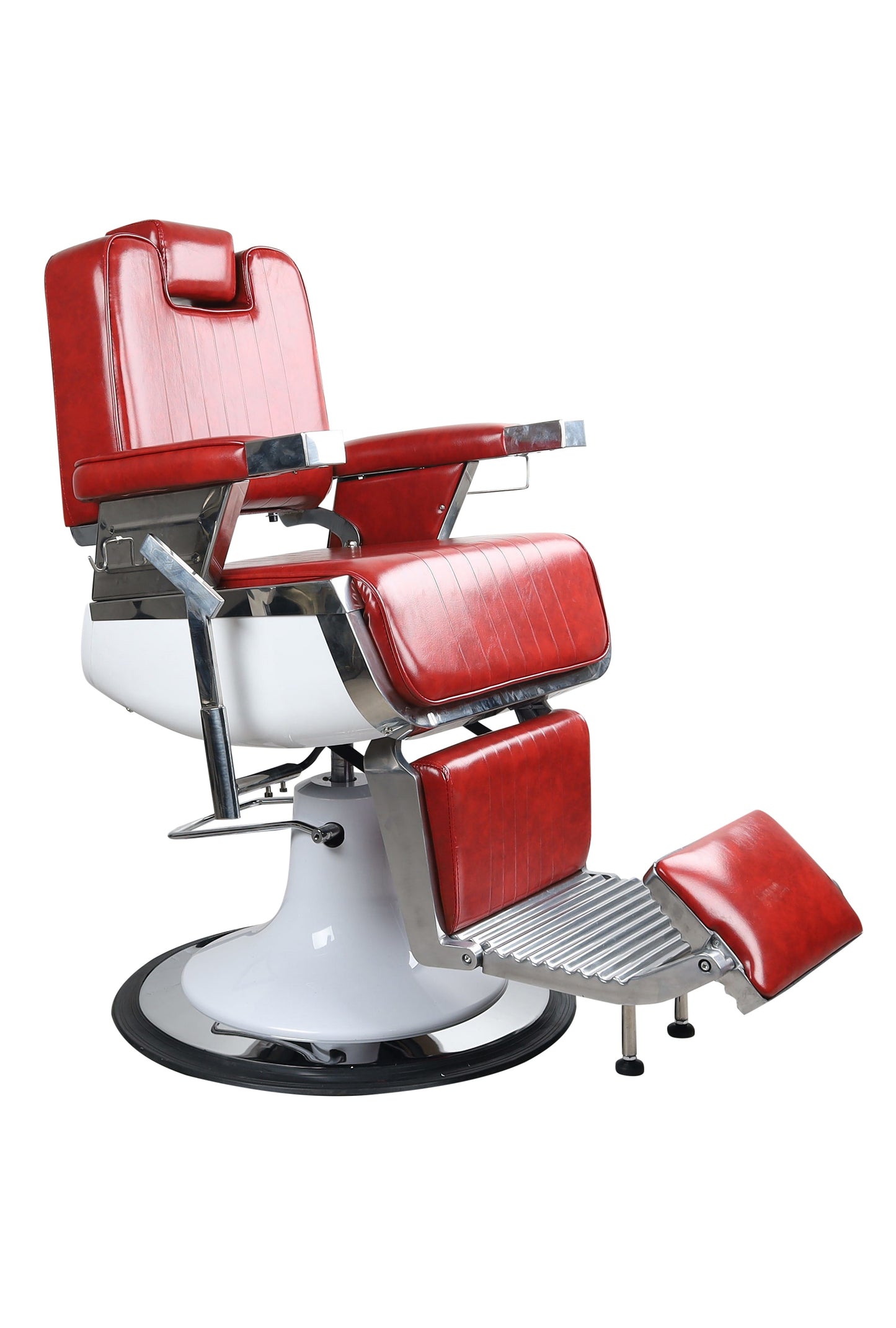 Antique High Class Heavy Duty Swivel Alexander Red Barber Chair - BC672