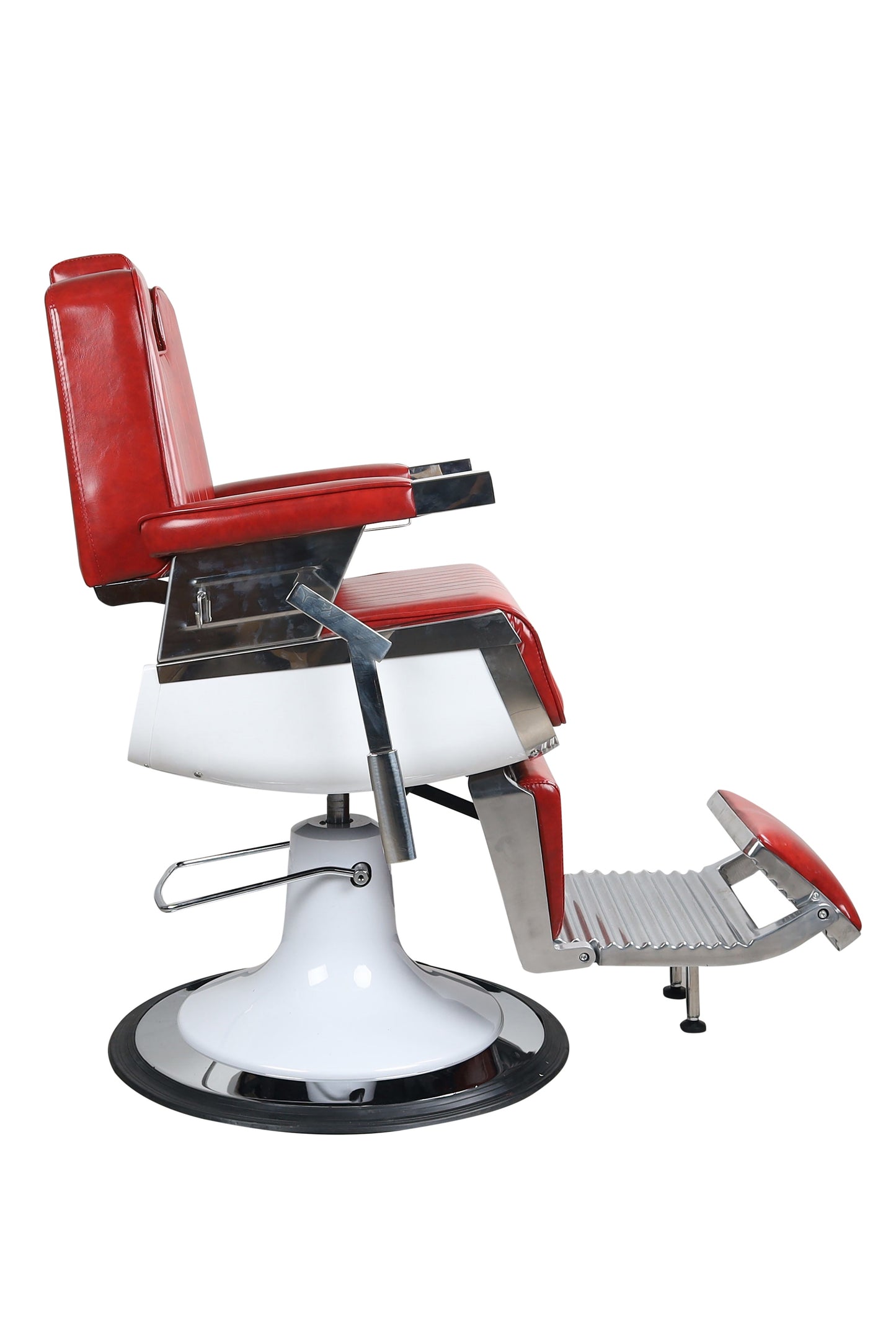 Antique High Class Heavy Duty Swivel Alexander Red Barber Chair - BC672