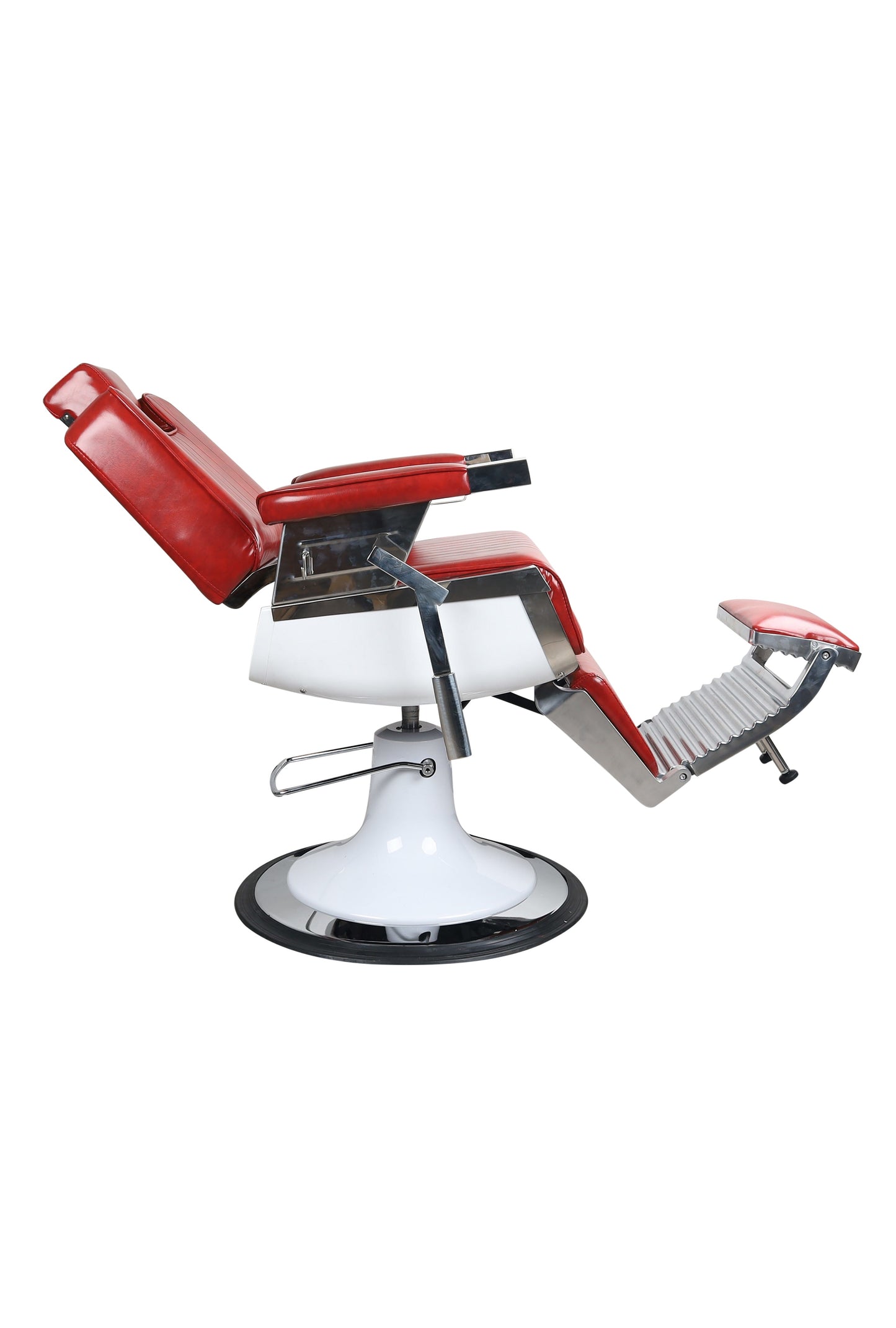 Antique High Class Heavy Duty Swivel Alexander Red Barber Chair - BC672