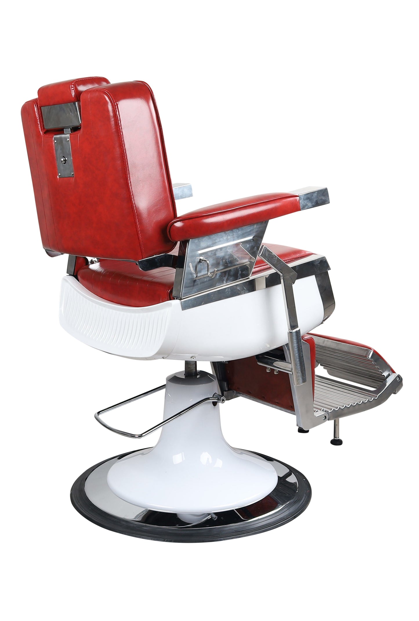 Antique High Class Heavy Duty Swivel Alexander Red Barber Chair - BC672