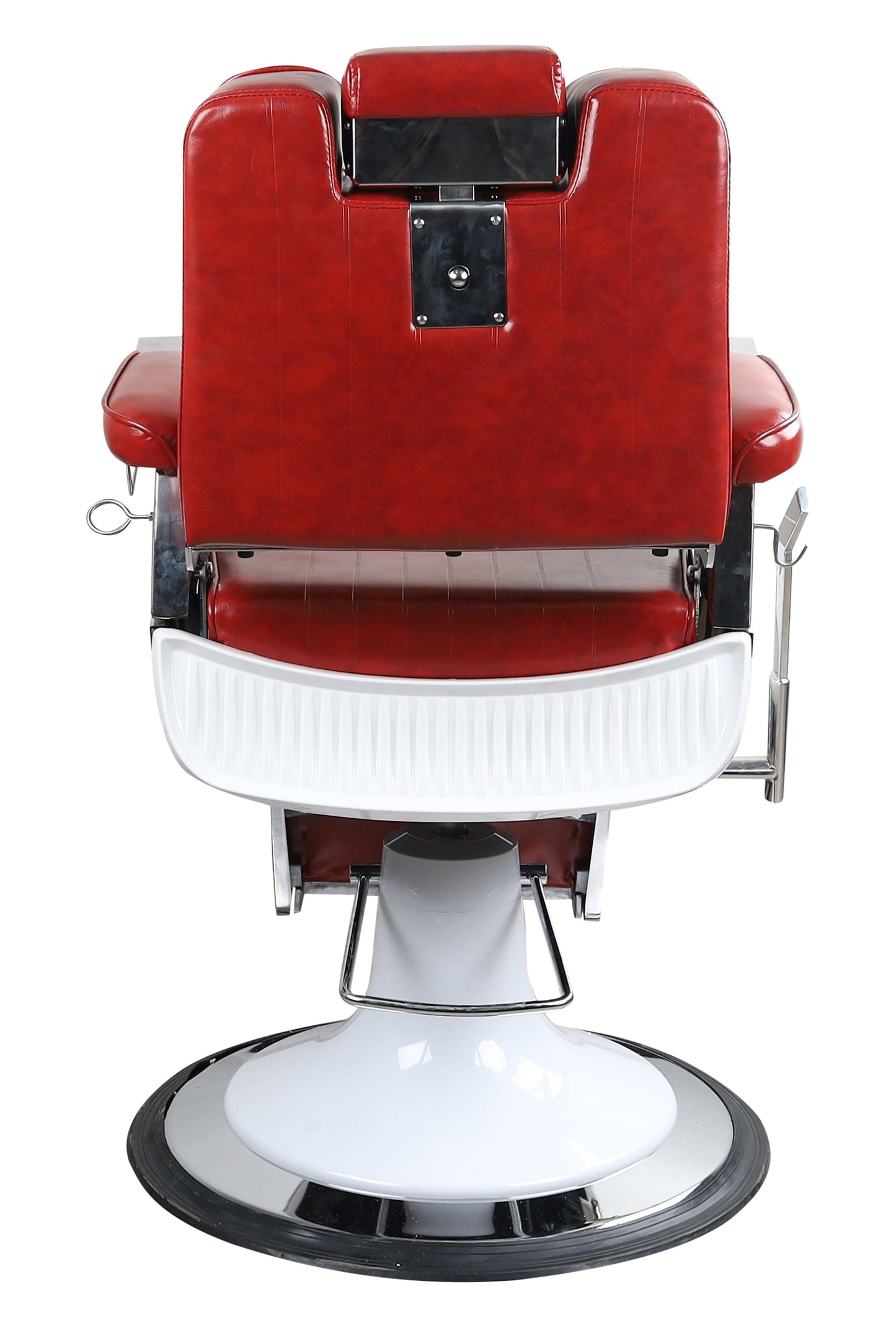 Antique High Class Heavy Duty Swivel Alexander Red Barber Chair - BC672