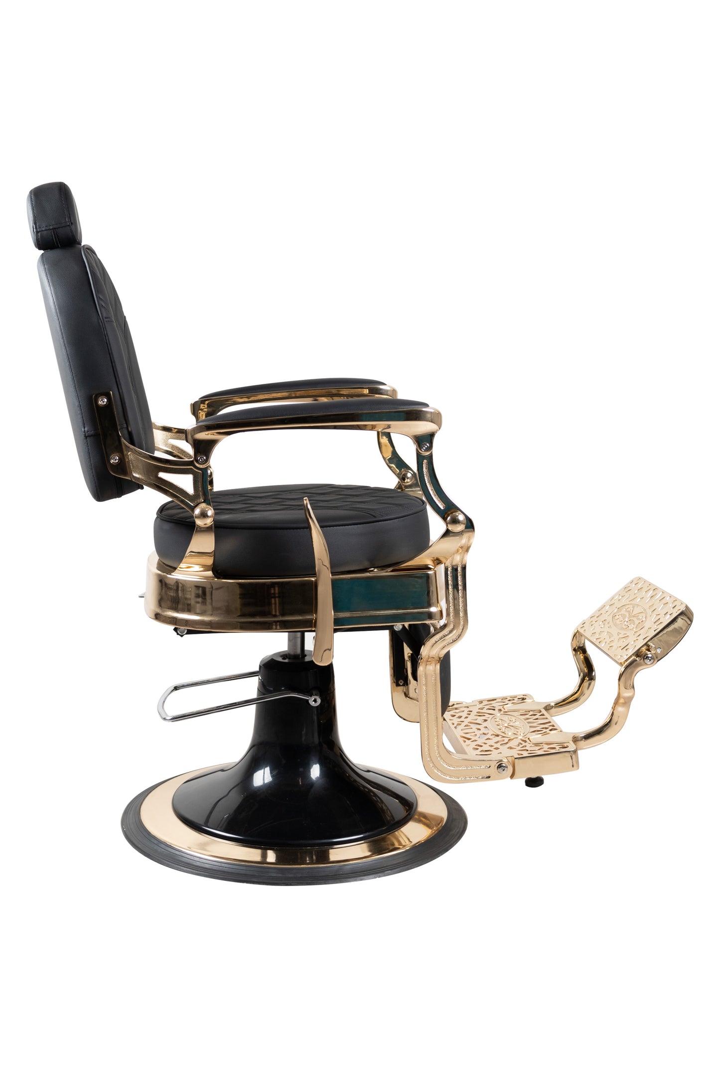 Antique Luxury High-Class Heavy-Duty Swivel Black & Gold Barber Chair - BC812