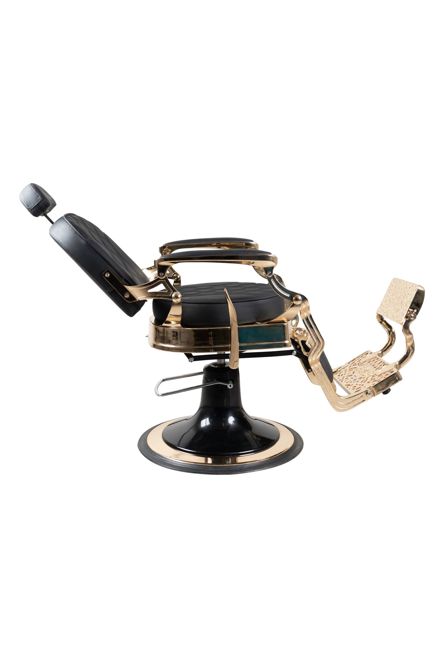 Antique Luxury High-Class Heavy-Duty Swivel Black & Gold Barber Chair - BC812