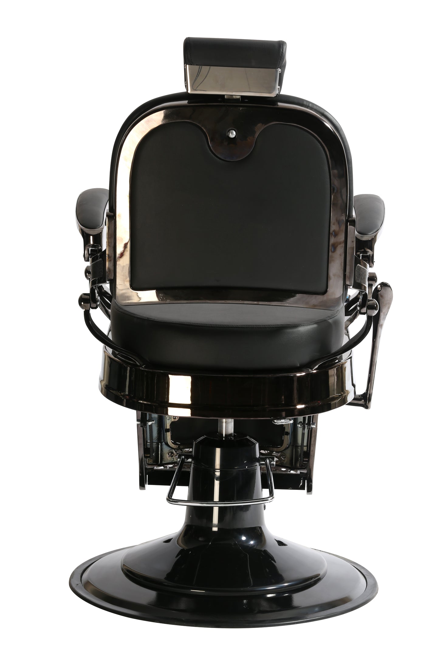 Premium Heavy Duty Luxury Black Barber Chair With Black Chrome Frame - BC931