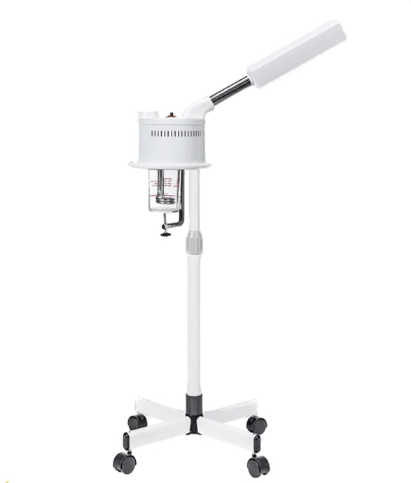 Professional Ozone Facial Steamer With Adjustable Stand, Rolling Wheels and Metal Frame