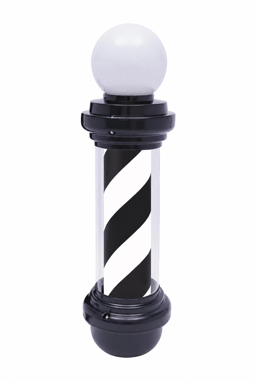 Wall-Mounted Rotating Barber Pole Light with Globe Top - BP303T