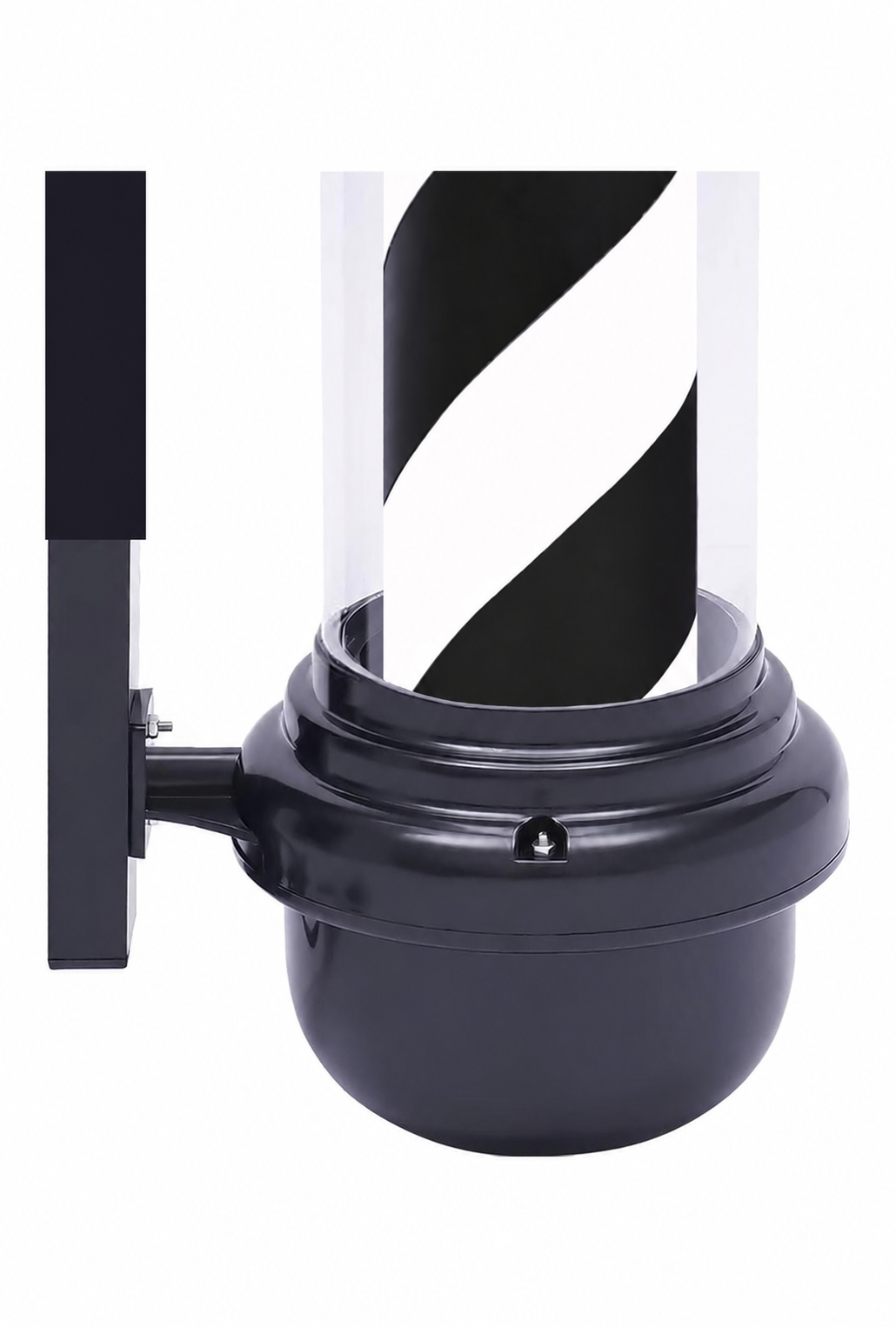 Wall-Mounted Rotating Barber Pole Light with Globe Top - BP303T