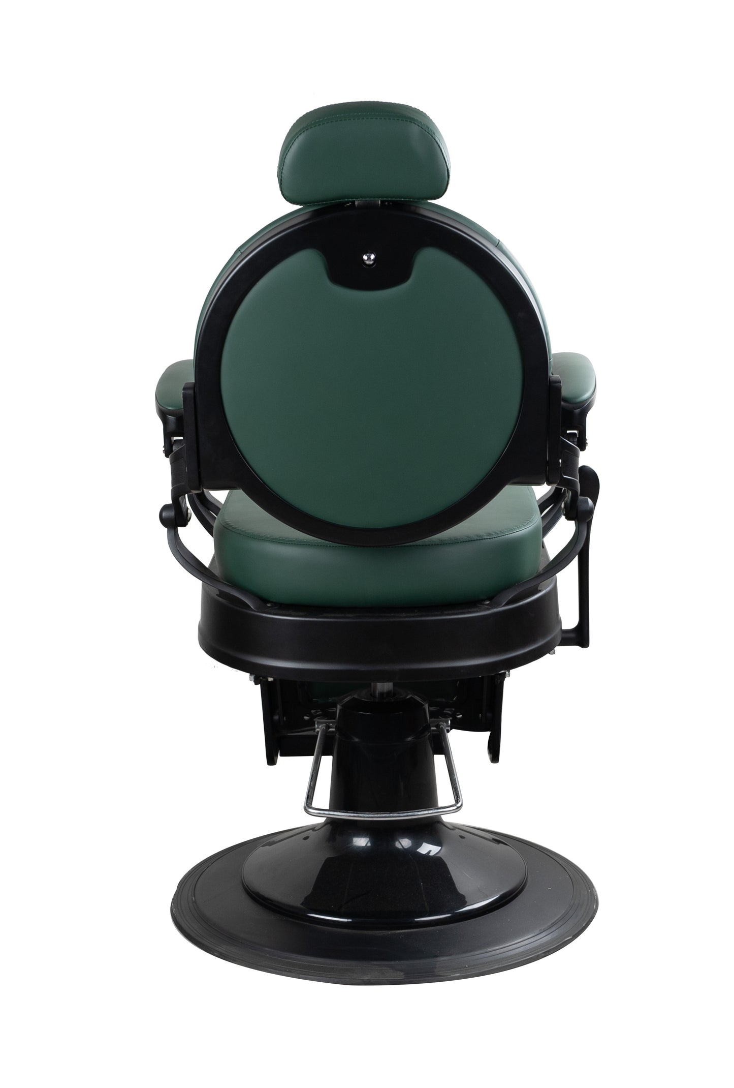 Antique Heavy Duty Luxury Green Barber Chair With Matt Black Metal Frame - BC928