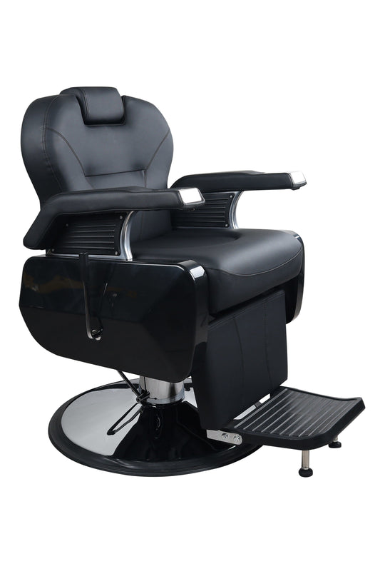 Premium Extra Wide Hydraulic Black Barber Chair - BC601