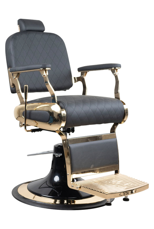 Premium Modern Hydraulic Black & Golden Barber Chair - BC632