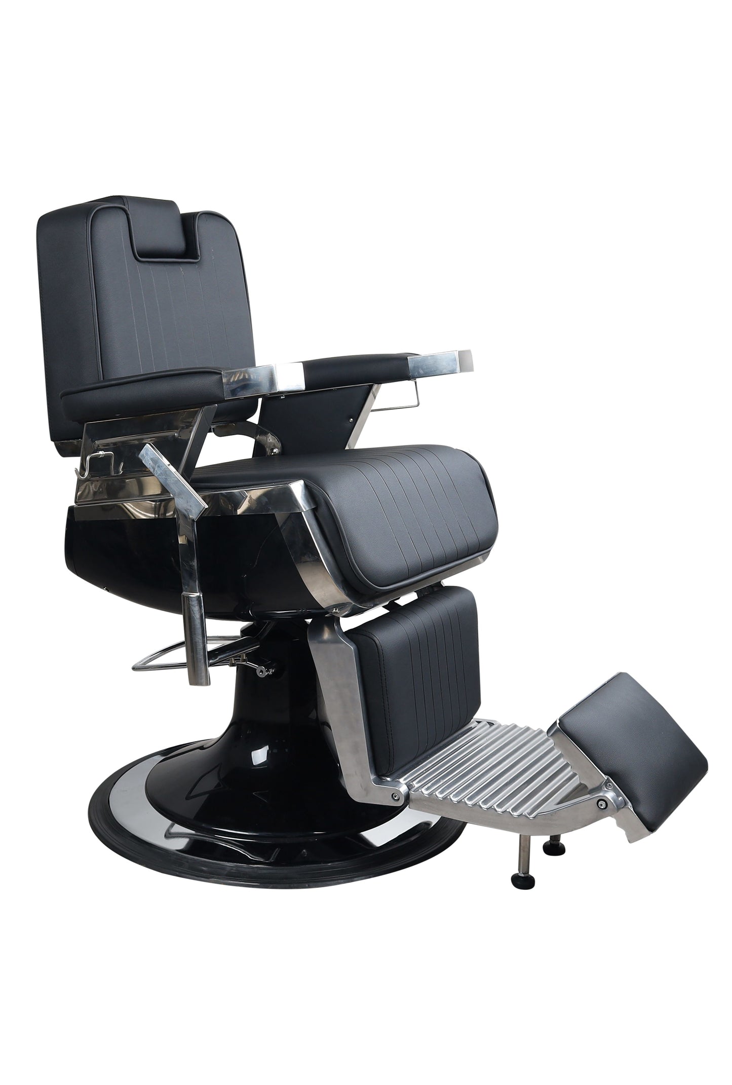 Antique High Class Heavy Duty Swivel Alexander Black Barber Chair - BC671