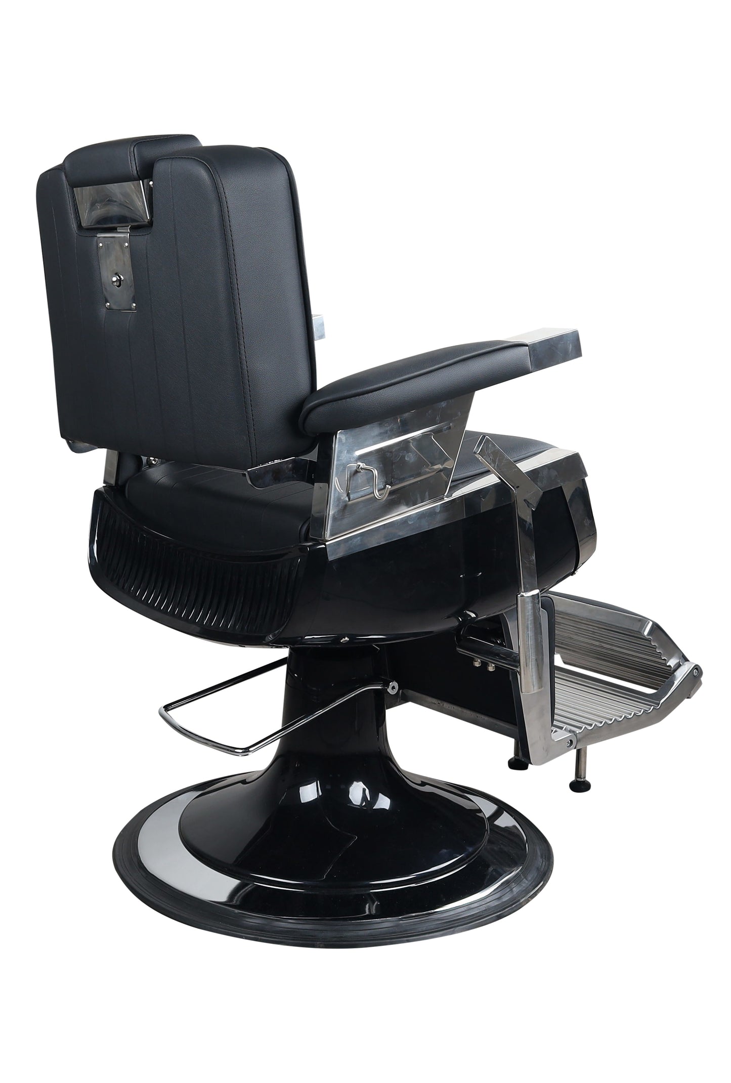 Antique High Class Heavy Duty Swivel Alexander Black Barber Chair - BC671