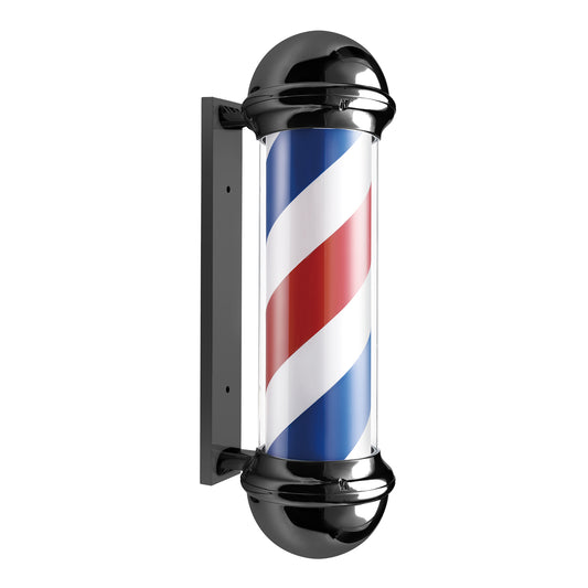 27 inch LED Wall Mountable Rotating Black Barber Pole - BP201B