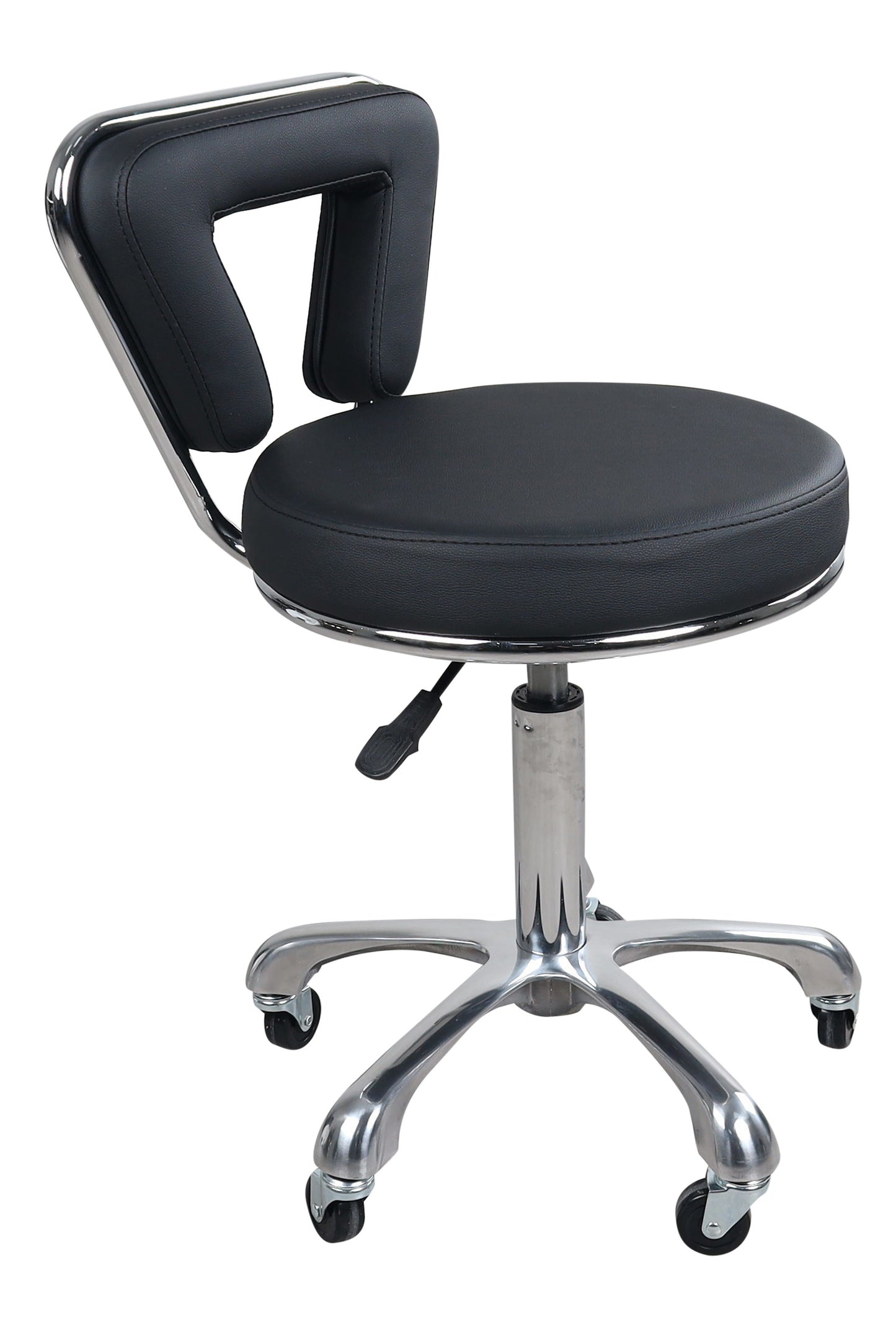 Modern Adjustable High Adjustable Super Comfort Rolling Stool with Backrest - ST471