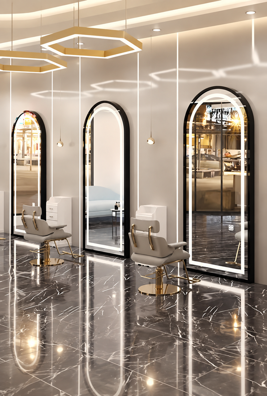 Arch 67x28 inch Full Length Wall Mounted 3 Colors LED Light Mirror For Beauty Salon/Barbershop